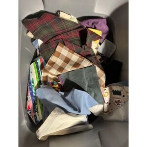 Vintage Fabric Bundle 8 lb | Flannels, Handkerchiefs, Patchwork Pieces | Sewing